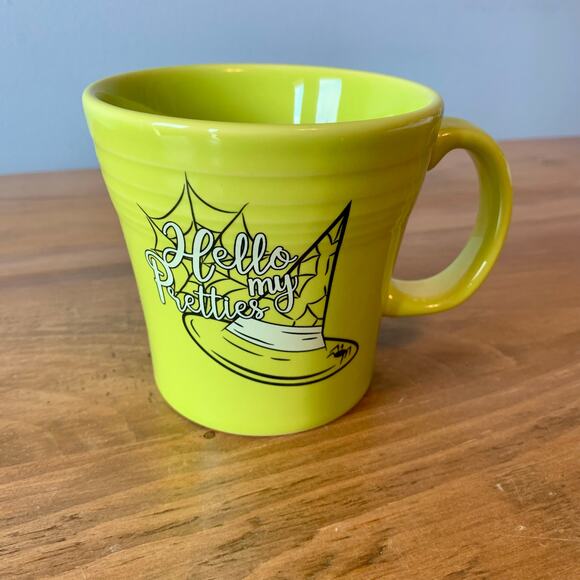 Fiesta Ware Tapered Mug Ceramic 15oz Hello My Pretties Lemongrass Halloween - Picture 2 of 9